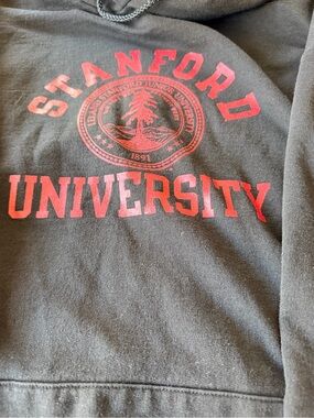 Champion Black Hoodie with Red Lettering